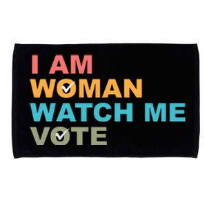 I Am Woman Watch Me Vote Microfiber Hand Towel