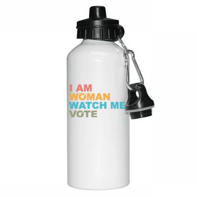 I Am Woman Watch Me Vote Aluminum Water Bottle