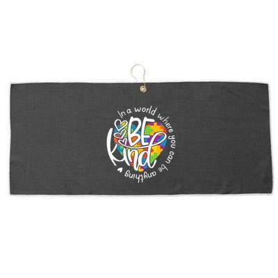 In A World Where You Can Be Anything Be Kind Kindness Large Microfiber Waffle Golf Towel