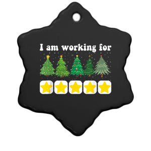 I Am Working For Christmas Break 5 Stars Funny Xmas Tree Tank Top Ceramic Star Ornament