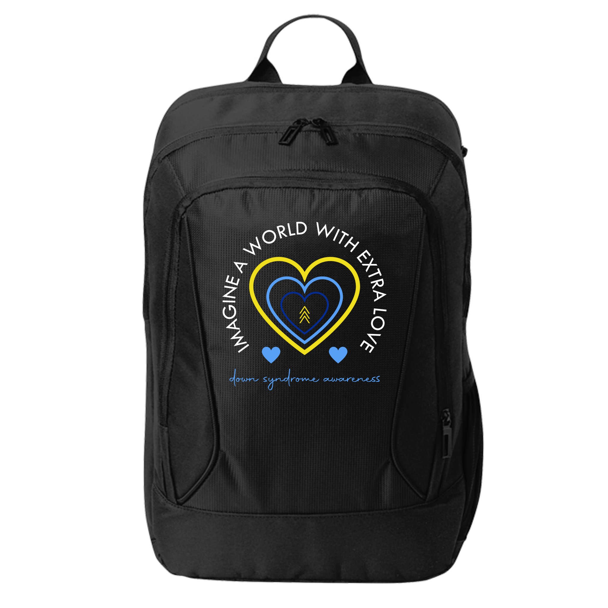 Imagine A World With Extra Love Down Syndrome City Backpack