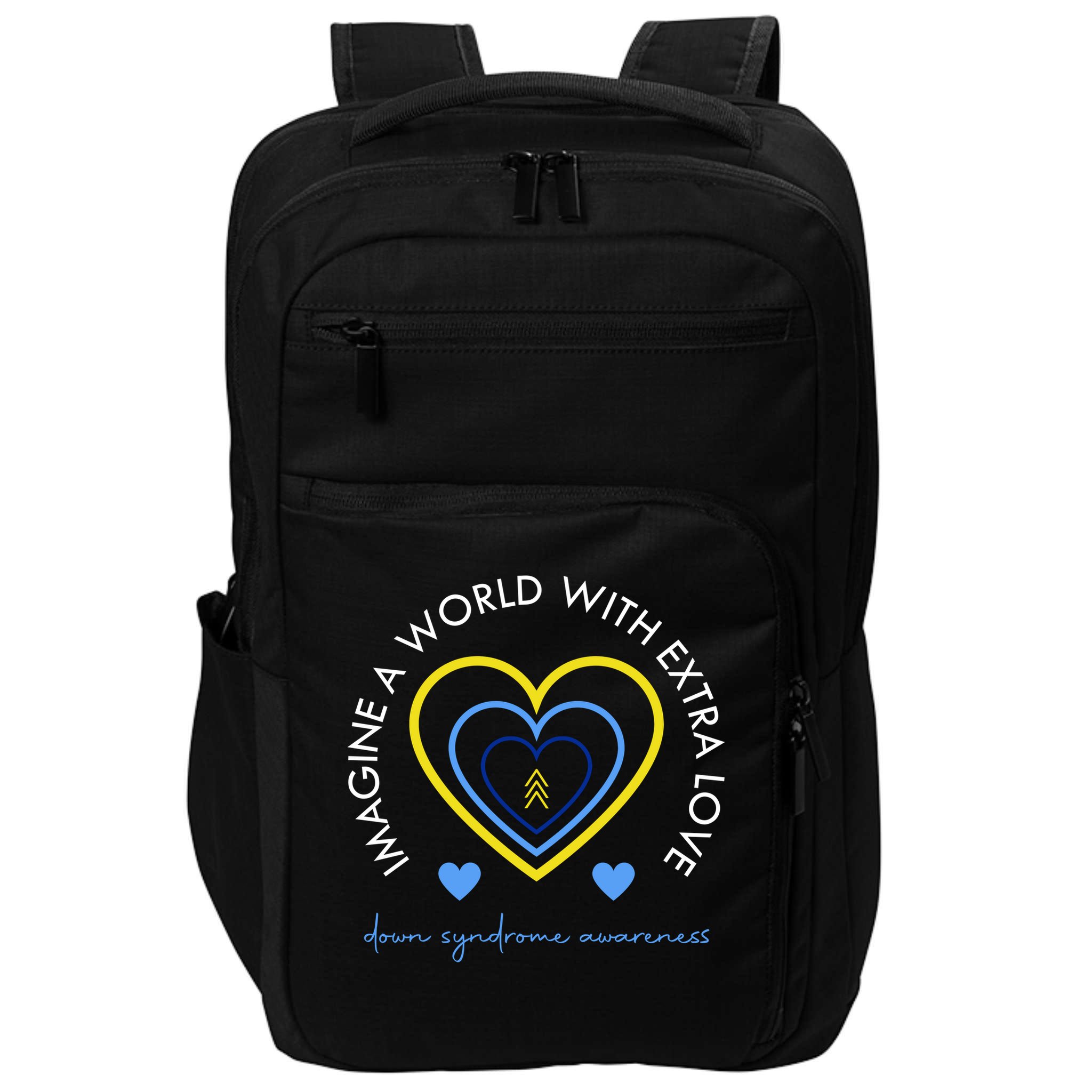 Imagine A World With Extra Love Down Syndrome Impact Tech Backpack