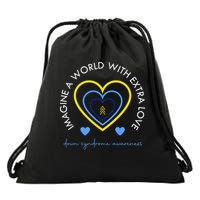 Imagine A World With Extra Love Down Syndrome Drawstring Bag
