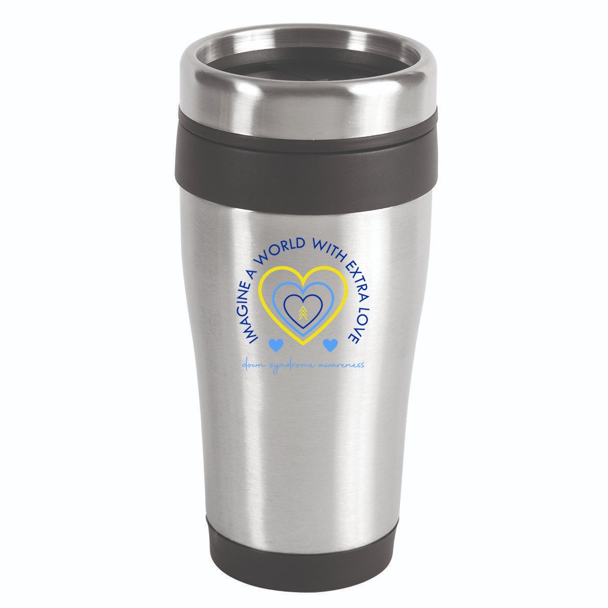 Imagine A World With Extra Love Down Syndrome 16oz Travel Tumbler