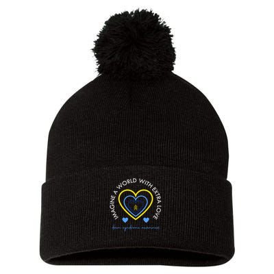 Imagine A World With Extra Love Down Syndrome Pom Pom 12in Knit Beanie