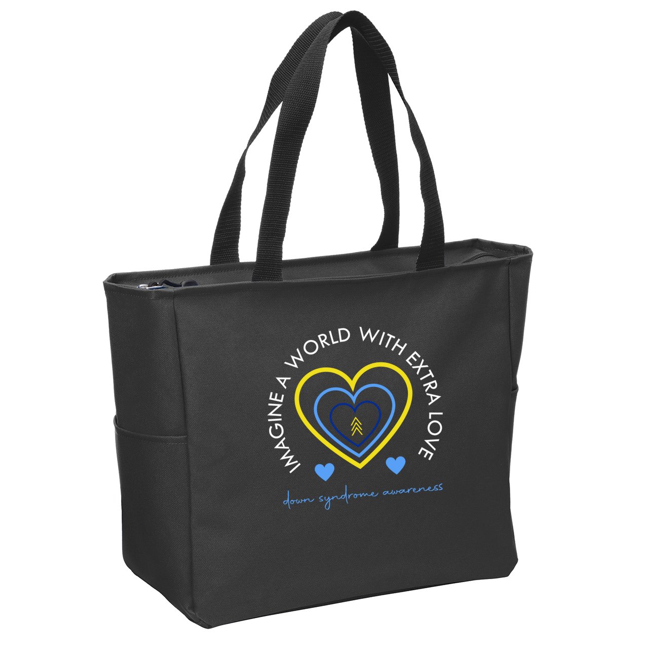 Imagine A World With Extra Love Down Syndrome Zip Tote Bag
