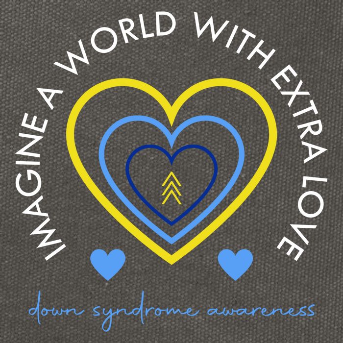 Imagine A World With Extra Love Down Syndrome Cotton Canvas Backpack