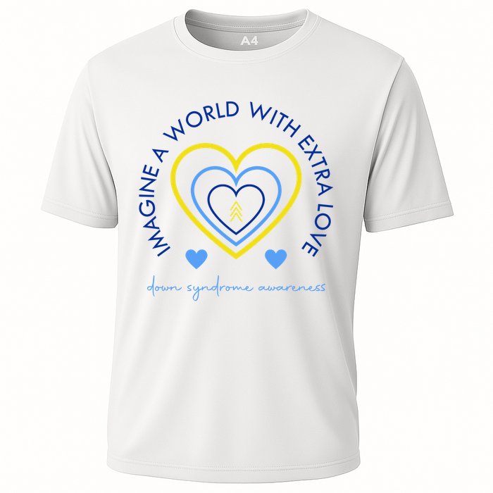 Imagine A World With Extra Love Down Syndrome Cooling Performance Crew T-Shirt