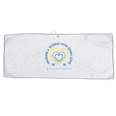 Imagine A World With Extra Love Down Syndrome Large Microfiber Waffle Golf Towel