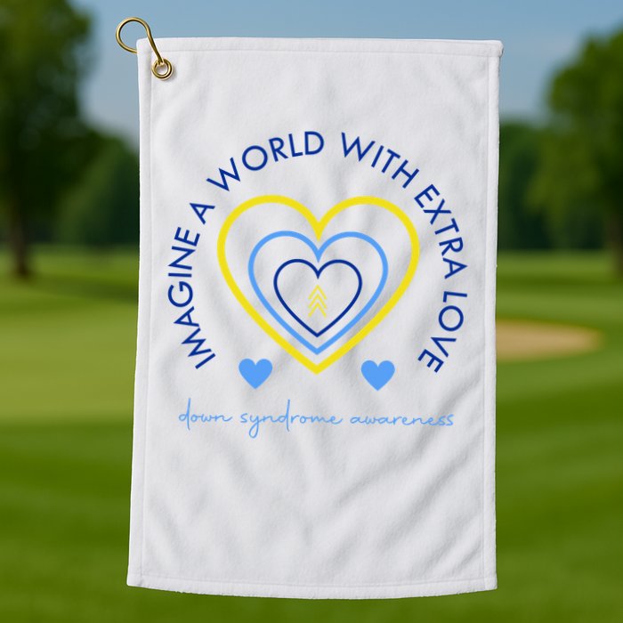 Imagine A World With Extra Love Down Syndrome Golf Towel