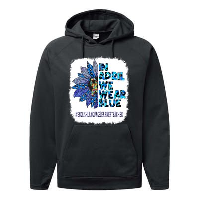 In April We Wear Blue English Language Learner Teacher Performance Fleece Hoodie