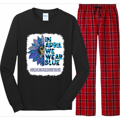 In April We Wear Blue English Language Learner Teacher Long Sleeve Pajama Set