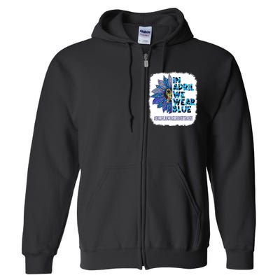 In April We Wear Blue English Language Learner Teacher Full Zip Hoodie