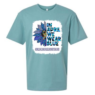 In April We Wear Blue English Language Learner Teacher Sueded Cloud Jersey T-Shirt