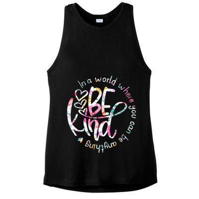 In A World Where You Can Be Anything Be Kind Kindness Ladies PosiCharge Tri-Blend Wicking Tank