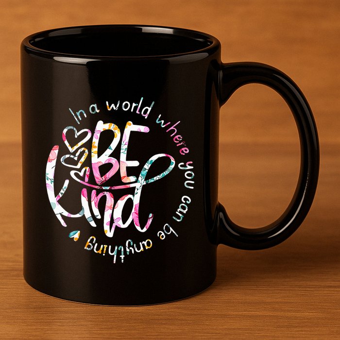 In A World Where You Can Be Anything Be Kind Kindness 11oz C Handle Ceramic Mug