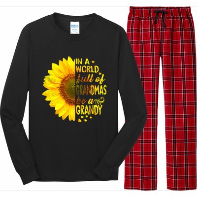 In A World Full Of Grandmas Be Grandy Sunflower Long Sleeve Pajama Set