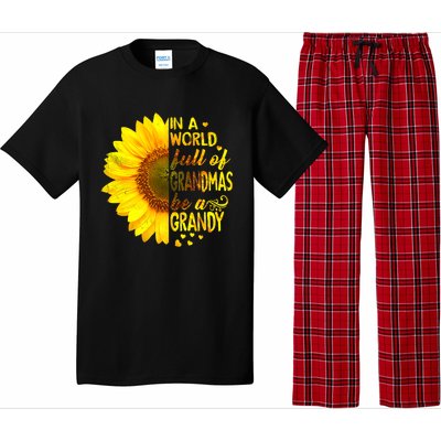 In A World Full Of Grandmas Be Grandy Sunflower Pajama Set