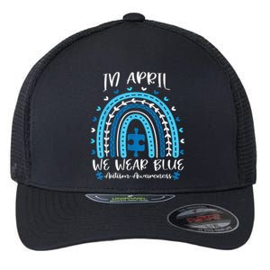 In April We Wear Blue Rainbow Flexfit Unipanel Trucker Cap