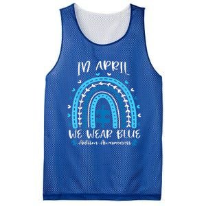 In April We Wear Blue Rainbow Mesh Reversible Basketball Jersey Tank