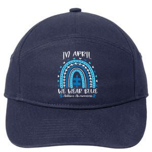 In April We Wear Blue Rainbow 7-Panel Snapback Hat