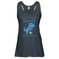 In April We Wear Blue Dinosaur Rex Autism Awareness Month Gift Ladies Essential Flowy Tank