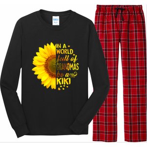 In A World Full Of Grandmas Be Kiki Sunflower Long Sleeve Pajama Set