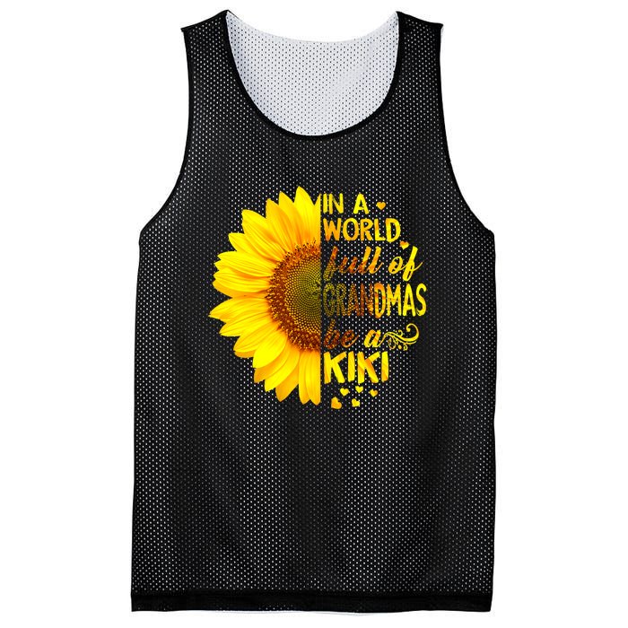 In A World Full Of Grandmas Be Kiki Sunflower Mesh Reversible Basketball Jersey Tank