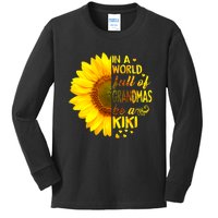 In A World Full Of Grandmas Be Kiki Sunflower Kids Long Sleeve Shirt