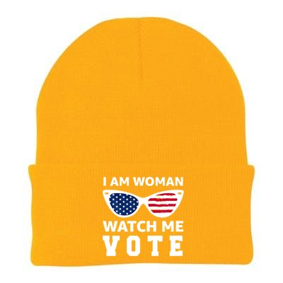 I Am Woman Watch Me Vote Knit Cap Winter Beanie