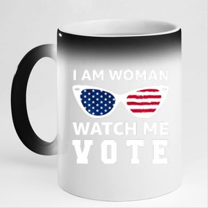 I Am Woman Watch Me Vote 11oz Black Color Changing Mug