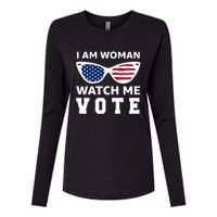 I Am Woman Watch Me Vote Womens Cotton Relaxed Long Sleeve T-Shirt