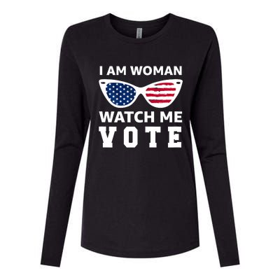 I Am Woman Watch Me Vote Womens Cotton Relaxed Long Sleeve T-Shirt