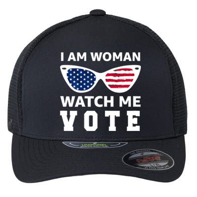 I Am Woman Watch Me Vote Flexfit Unipanel Trucker Cap