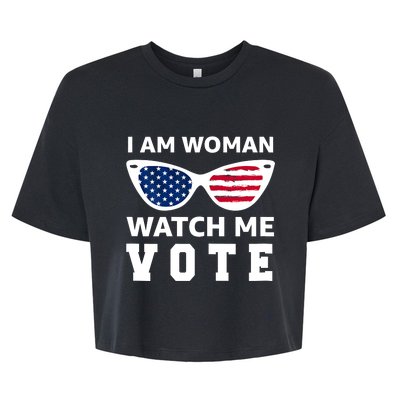 I Am Woman Watch Me Vote Bella+Canvas Jersey Crop Tee