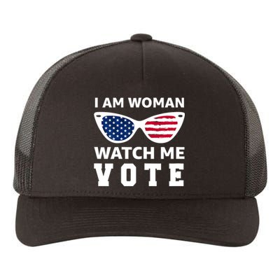 I Am Woman Watch Me Vote Yupoong Adult 5-Panel Trucker Hat