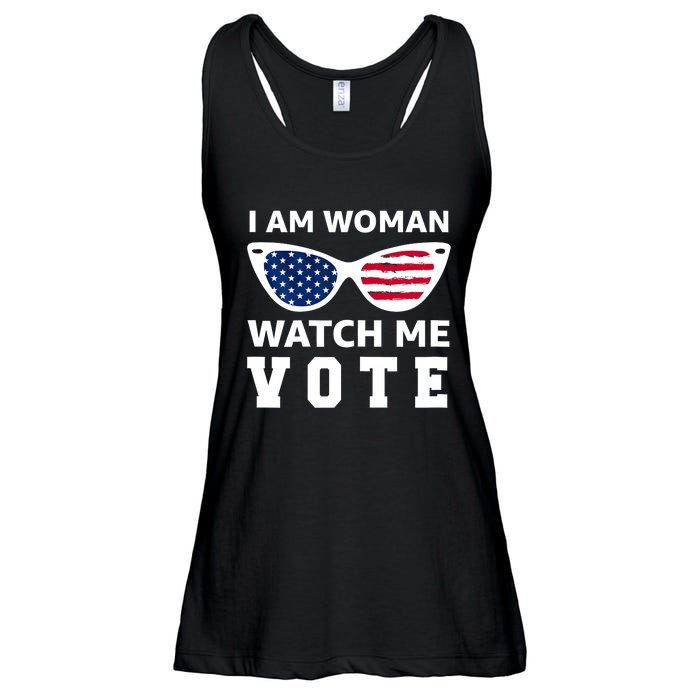 I Am Woman Watch Me Vote Ladies Essential Flowy Tank