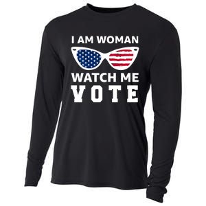 I Am Woman Watch Me Vote Cooling Performance Long Sleeve Crew