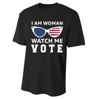 I Am Woman Watch Me Vote Performance Sprint T-Shirt