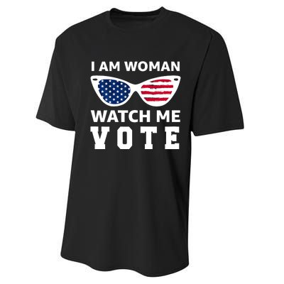 I Am Woman Watch Me Vote Performance Sprint T-Shirt