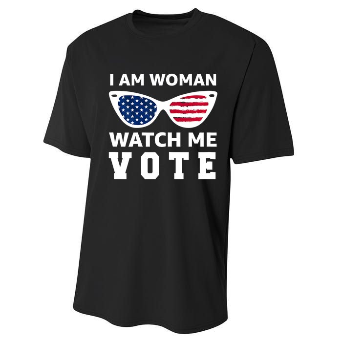 I Am Woman Watch Me Vote Performance Sprint T-Shirt