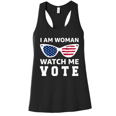 I Am Woman Watch Me Vote Women's Racerback Tank