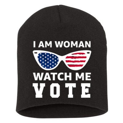 I Am Woman Watch Me Vote Short Acrylic Beanie