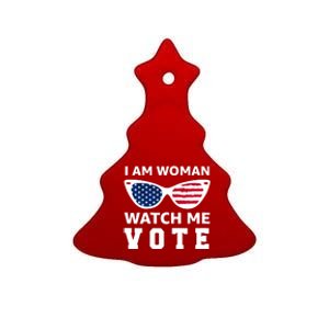 I Am Woman Watch Me Vote Ceramic Tree Ornament