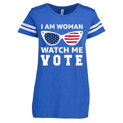 I Am Woman Watch Me Vote Enza Ladies Jersey Football T-Shirt