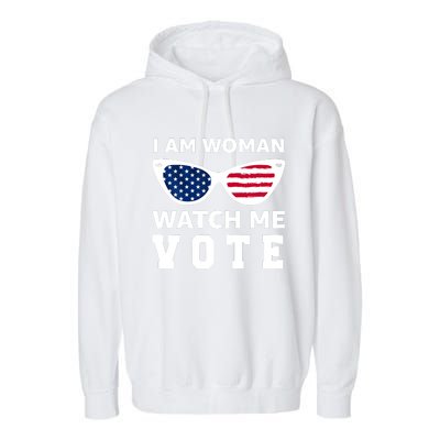 I Am Woman Watch Me Vote Garment-Dyed Fleece Hoodie