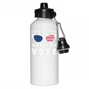 I Am Woman Watch Me Vote Aluminum Water Bottle