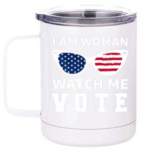 I Am Woman Watch Me Vote 12 oz Stainless Steel Tumbler Cup