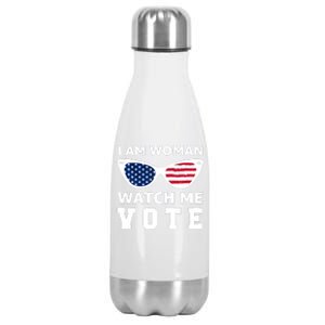 I Am Woman Watch Me Vote Stainless Steel Insulated Water Bottle