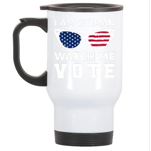 I Am Woman Watch Me Vote Stainless Steel Travel Mug